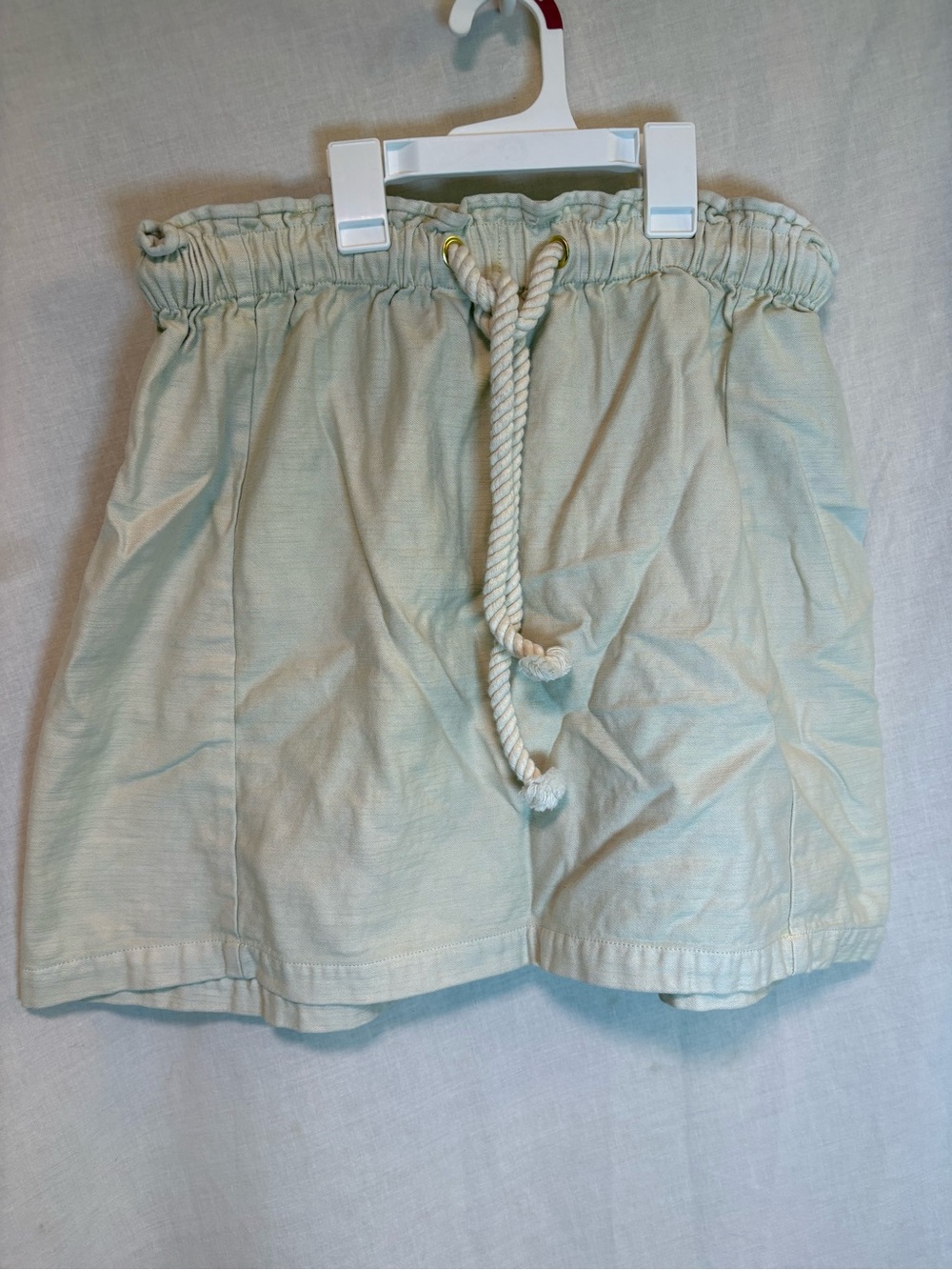 J Crew Beige/ivory Elastic Waist Drawstring Skirt 100% Cotton Women’s M